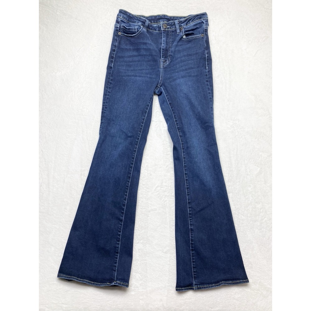 Buffalo Jeans Womens 30 Blue Joplin High Rise Flare Whiskers Retro David Bitton
